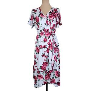 Christmas sale! Due Time Maternity Floral Midi Dress